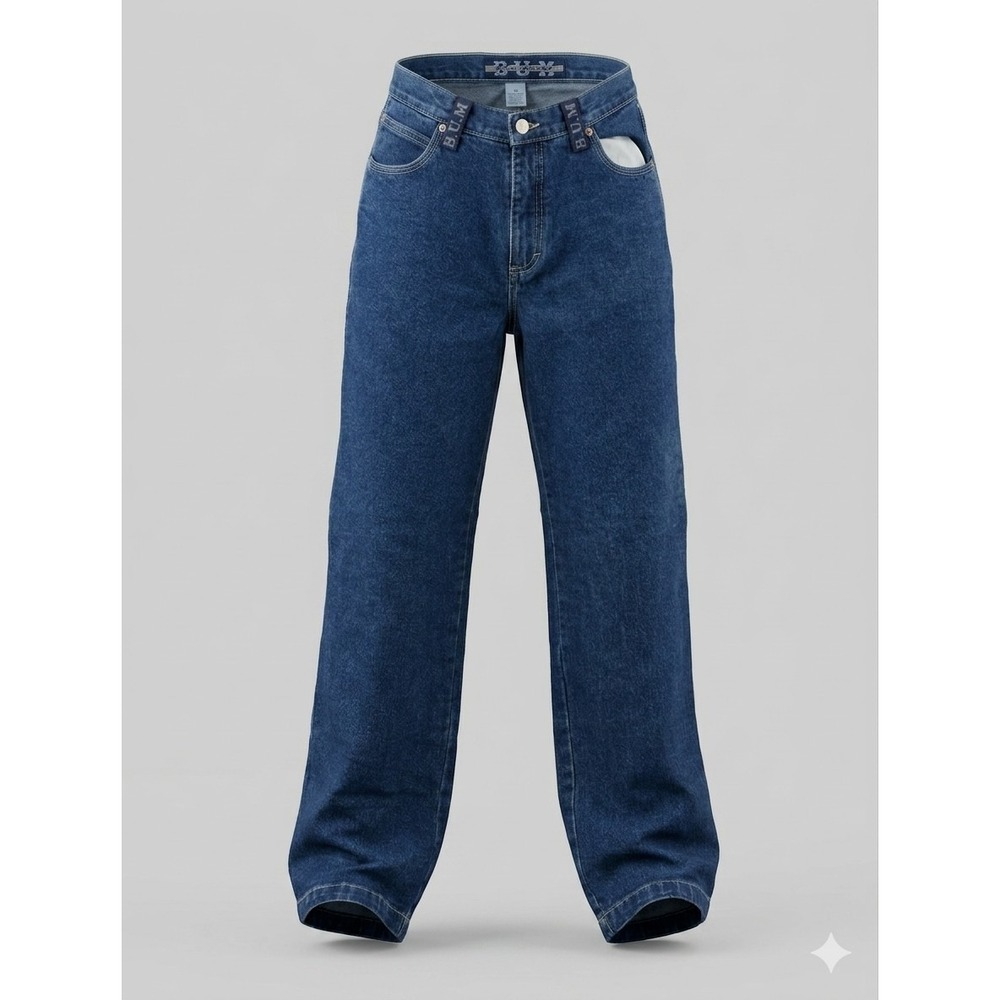 B.U.M. Equipment Women's NWOT Vintage Wide Leg Denim Blue Jeans. Size 5/6